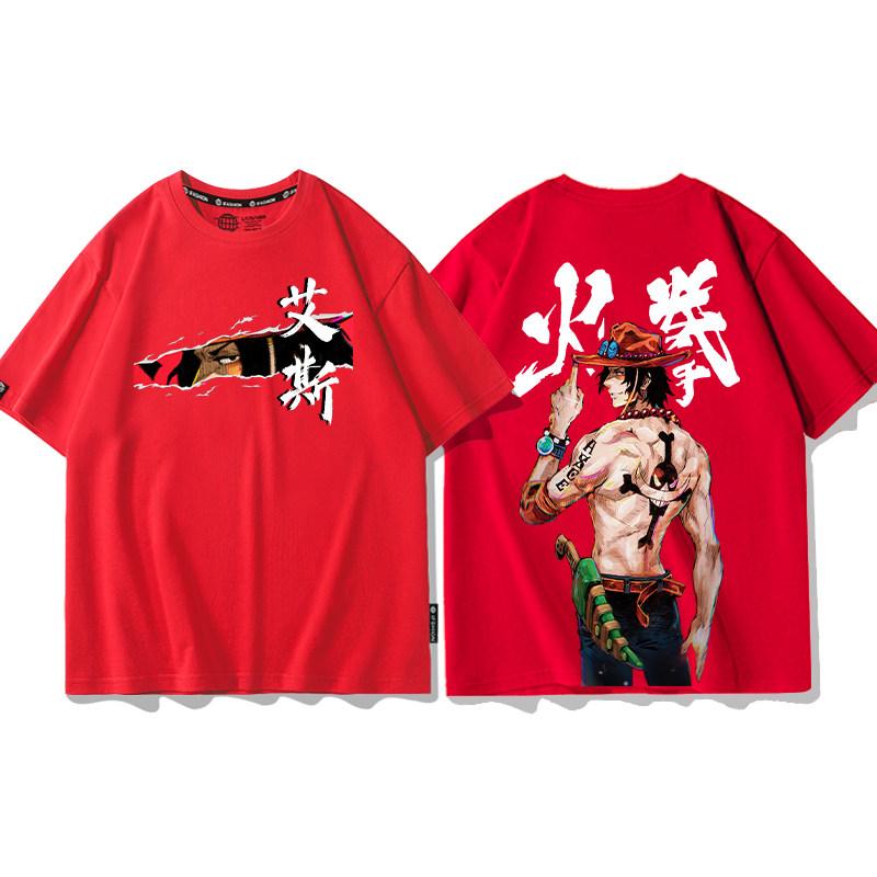 ONE PIECE Tshirt Mens Pure Cotton Casual Round Neck Tshirt Short Sleeve Clothing Summer Sports Casual Short Sleeve Top