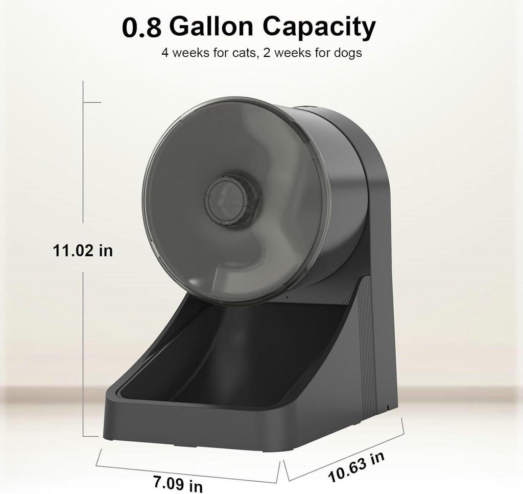 2026 Smart Pet Feeder: Automatic Food Dispenser for Cats & Dogs with Mobile Remote Control for Timed Feeding.