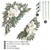 Wedding Arch Flowers Kit, Boho Eucalyptus Floral Garland with Drapes, Ceremony Welcome Sign Decor for Wedding Party