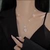 Douyin Live White Gold Snowflake Pendant Necklace - Luxury Floral Design with Diamonds, Perfect Gift for Girlfriend