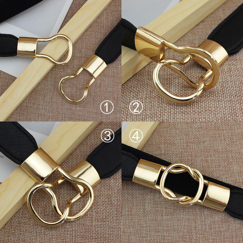 Women Leather Dress Decoration Fashion Casual Wild Neutral Soft Simple Double Loop Buckle Belt