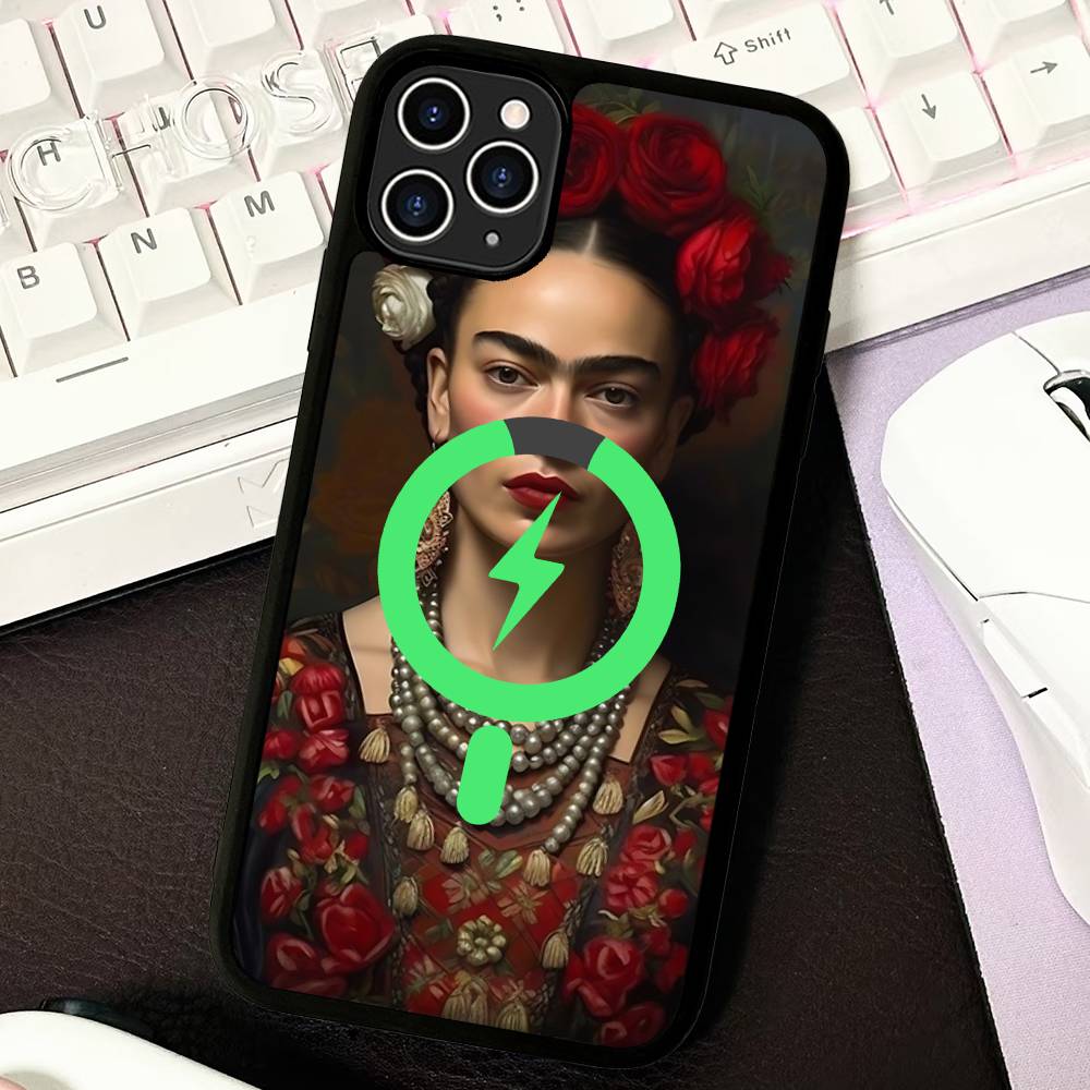 Fashion F-Frida K-KahlosS Phone Case For IPhone 17 16 15 14 13 12 11 Pro Max Plus For Magsafe Magnetic Shell