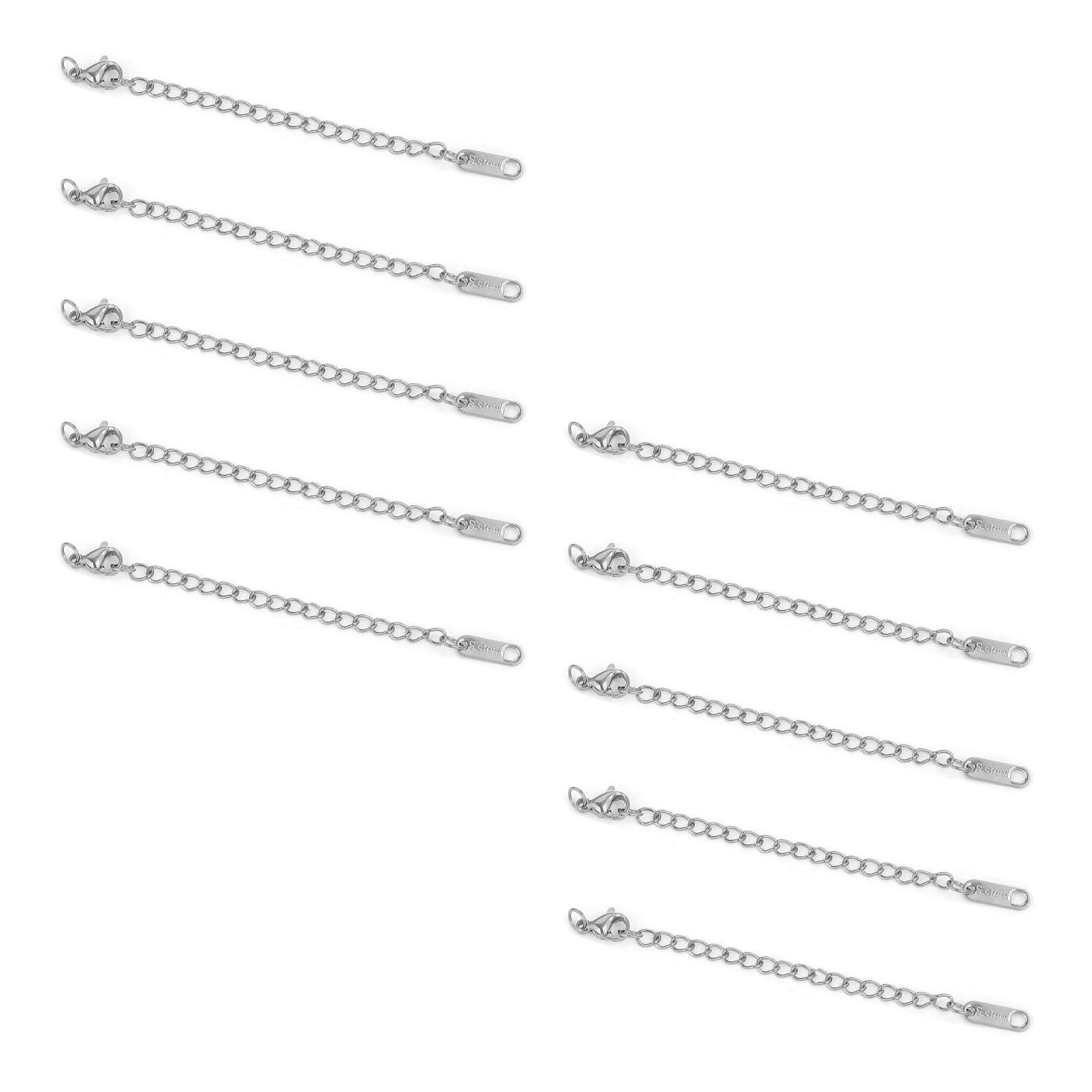 

Elegant Tail Chain Extender 5cm Stainless Steel Tail Chain for Necklace Extensions Bracelet Lengthener Chain 2