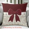 1 Pieces Red Bow Lace Patterned 2D Printed Throw Pillow Polyester pillowcase, sofa decorative cushion cov Headboard Pillow