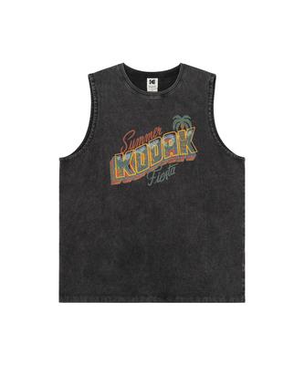KODAK [Allan Berryless] Seikodak Hot Summer Washed Sleeveless T-Shirt Black