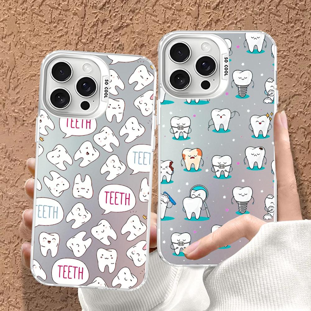 Dentist Tooth Phone Case For IPhone 16 15 14 13 12 11 Pro Max X XR XSMAX 8 7 Plus Matte Shockproof Back Cover