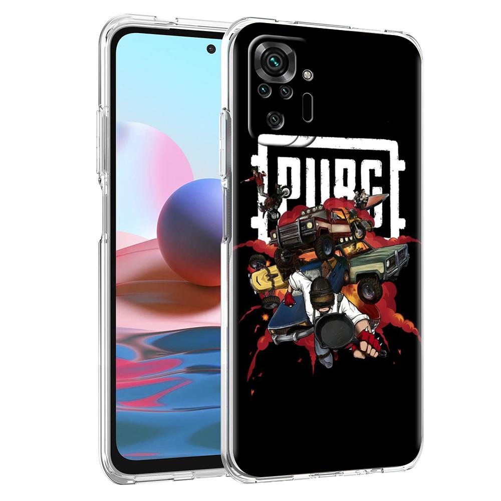 Game PUBG Phone Case Cover for Redmi Note 10 11 12 7 8 8T 9 K40 Gaming 9A 9C Pro Plus Transparent Silicone Shell Coque Capas Bag