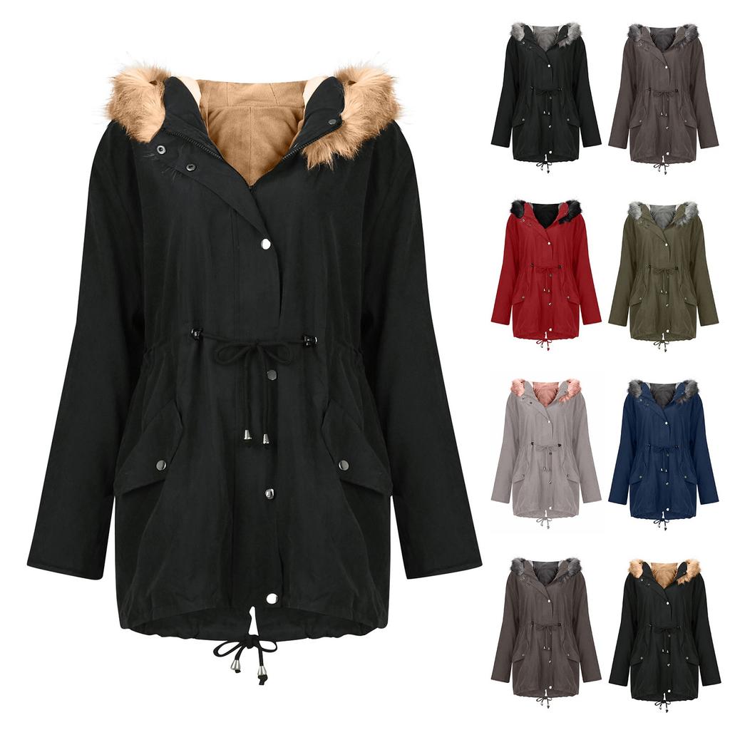 Women's Casual Coat With Composite Plush And Thickened Loose Pocket Top Coat
