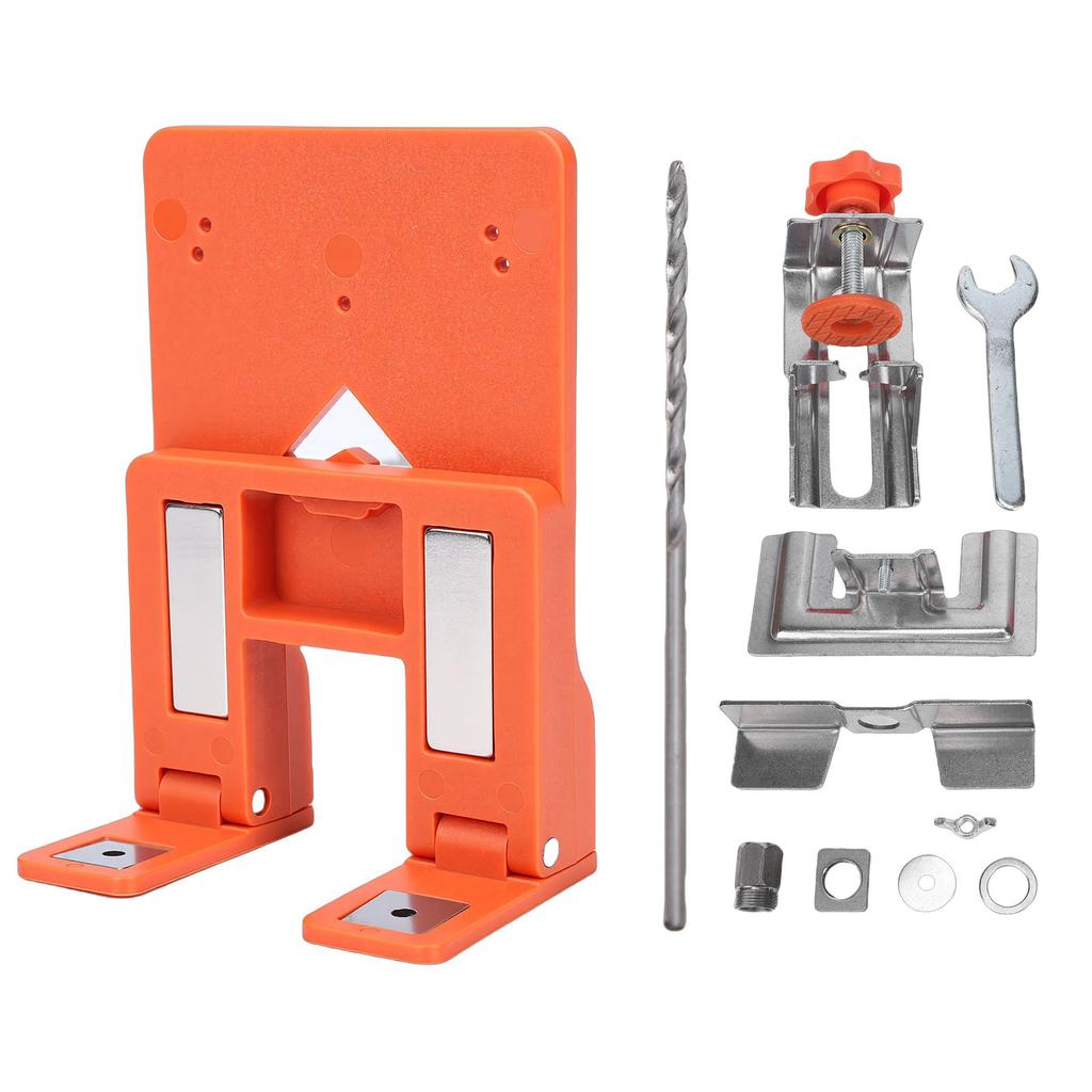 Cabinet Door Mounting Jig Kit with Magnet Position Plate Support Base Foldable Adjustable Stainless Steel Hardware