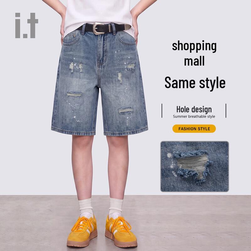 CHOCOOLATE i.t Unisex Distressed Graffiti Denim Shorts