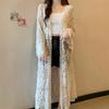 DIMANAF 2025 New Cardigan Women Knitting Lace Long Vest Hollow Summer Style Basic Tops Tees Loose Clothing