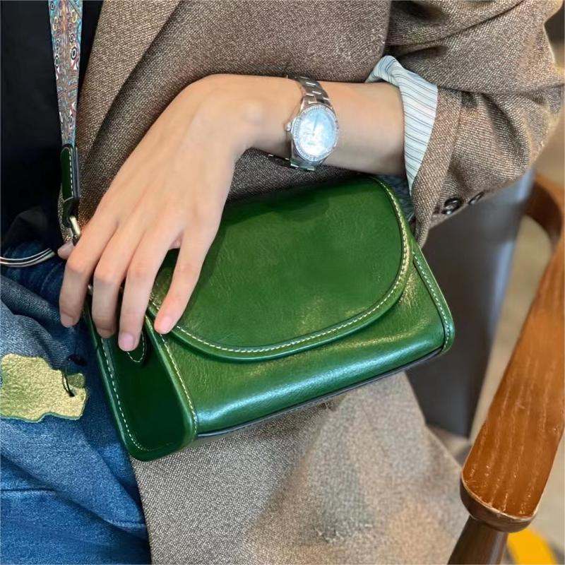 Summer Leather Crossbody Small Bag for Women, Casual and Versatile, with A Wide Shoulder Strap and A Single-shoulder Leather Bag