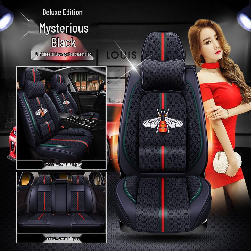 Universal Linen Seat Cover for Honda Accord 8th-10th Gen - Half Cushion, Full Cover, All-Season