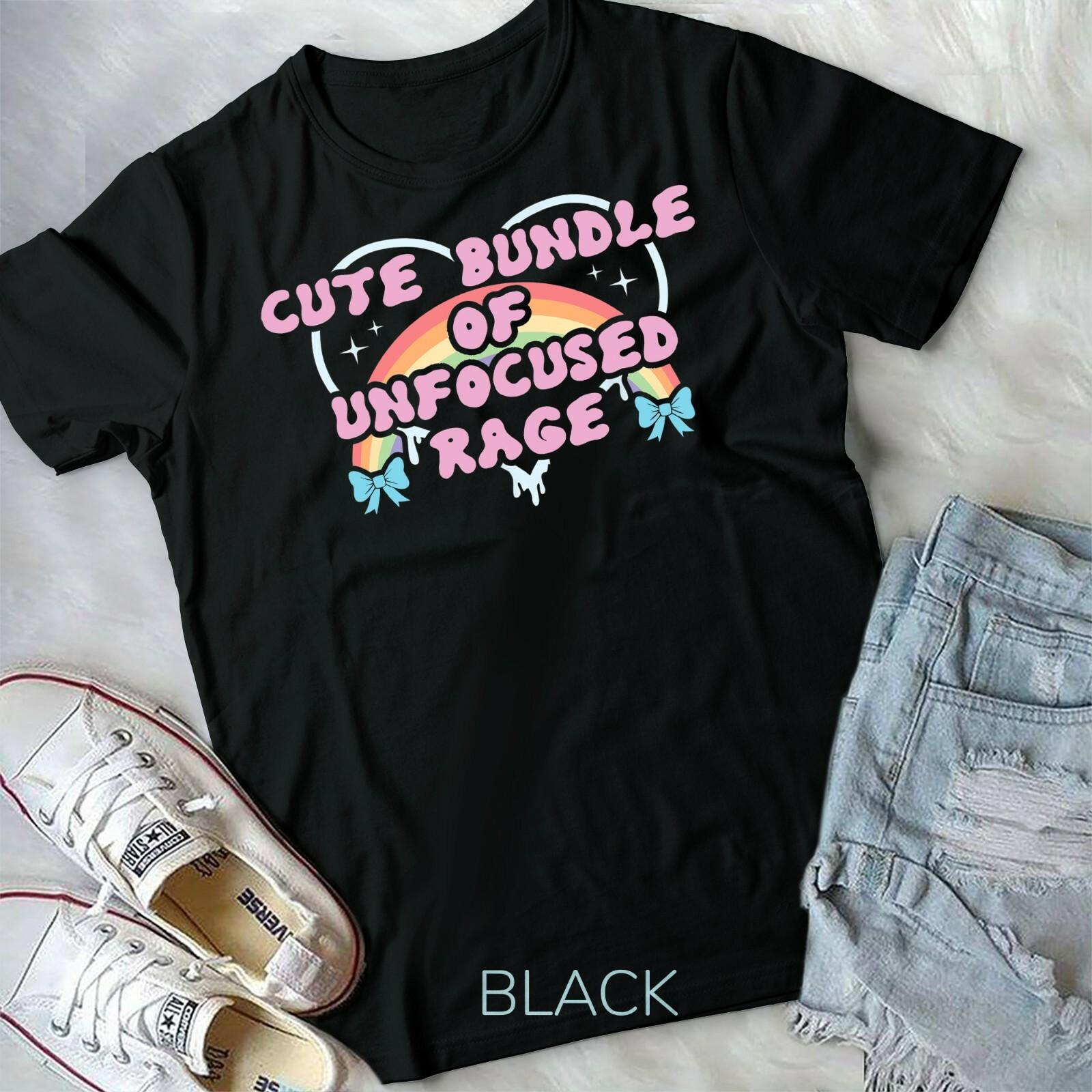 Cute Bundle Of Unfocused Rage Funny Pastel Goth Gift Rainbow Unisex Form T-shirt L
