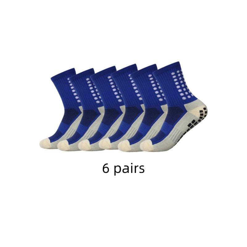 6 Pairs of Classic Non-slip Tape Sticky Socks Football Basketball Badminton Tennis Biking Running Yoga Active Socks