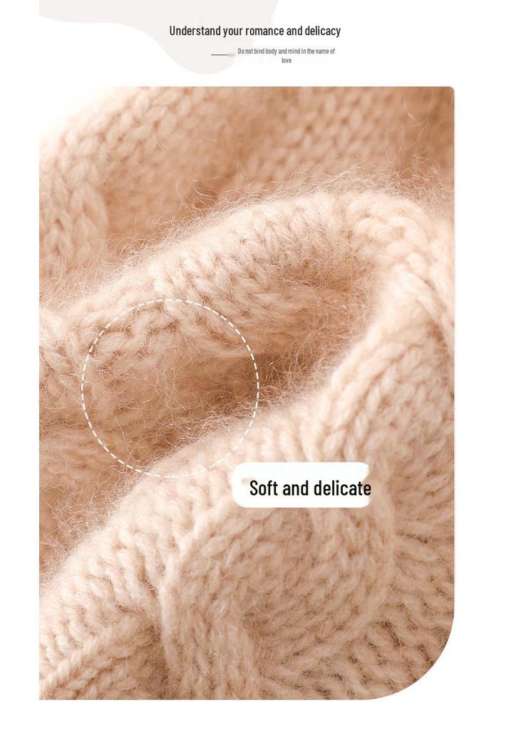 2025 Cashmere Women's High-End Cable Knit Pom-Pom Hat - Autumn/Winter