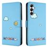Capa Flip de Couro para Funda Samsung Galaxy A56 A36 A16 A26 A55 A35 A25 A15 A54 A34 5G Capas Carteira Gatinho Fofo 3D Capa de Telefone Mulheres