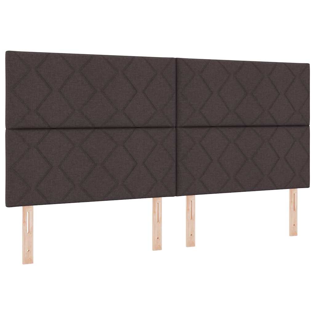 Box Spring Bed with Mattress Dark Brown 200 x 200 cm Fabric