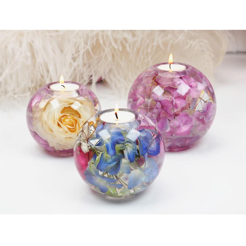 DIY Crystal Epoxy Resin Mold Sphere Candle Holder Mirror Silicone Mould