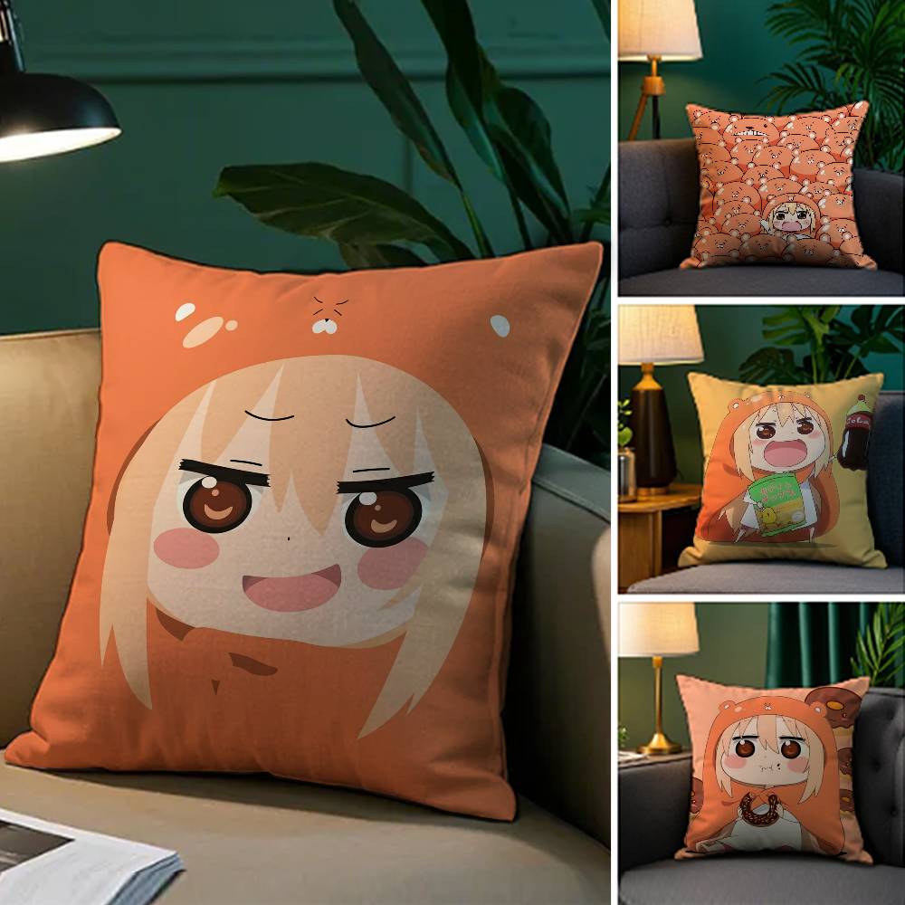 Funny Cute Anime Himouto! Umaru-chan-H Pillow Case Silky Elegant Comfort Sofa Bed  Invisible Zipper Beach Pillowcase