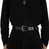 Belt Modern Black With Sophisticated Metal Buckle For Trendy Fashion Everyday