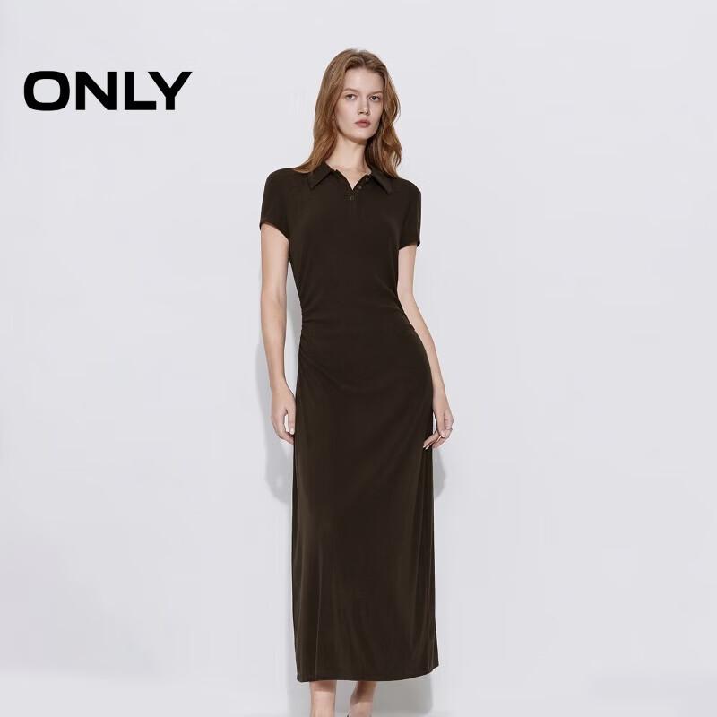 

ONLY 2026 Spring Soft Pleated Polo Collar Long Dress M