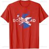 Schottland Karte und Flagge Souvenir Used Look Schottland T-Shirt Lässige Mode Locker Harajuku Unisex Streetwear Kurzarm Unisex T-Shirt