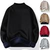 Men Winter Sweater Half Turtleneck Solid Color Fleece Soft Long Sleeves Keep Warm Pullover Plus Size Spring Sweater Men Garment