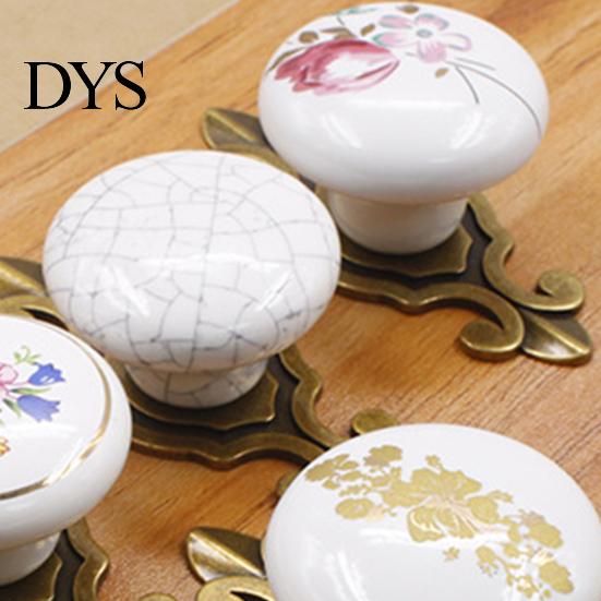 Drawer Knob Handle Thickening Comfortable Touch Round Ceramic Cabinet Cupboard Door for Furniture