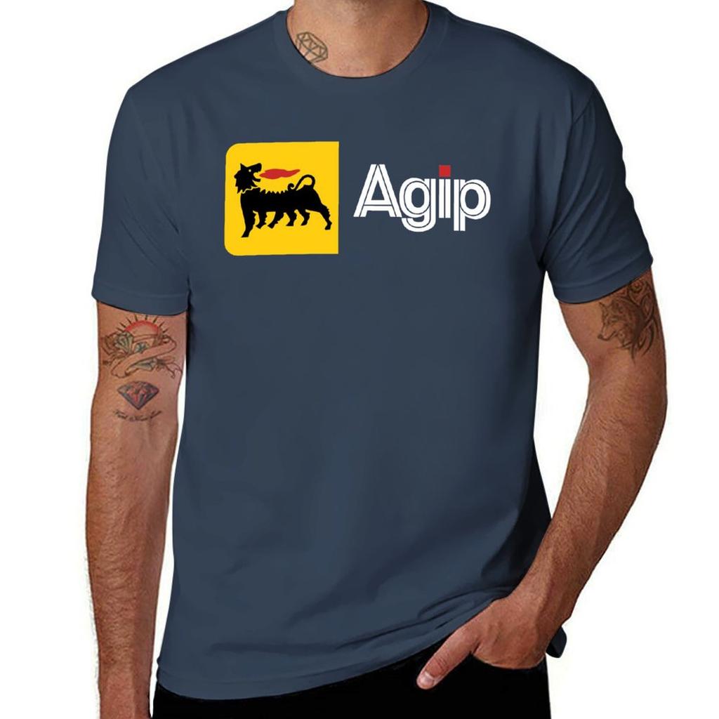 Agip Engine Oils Car Tshirt Art Pattern Printed Casual Top Tshirt