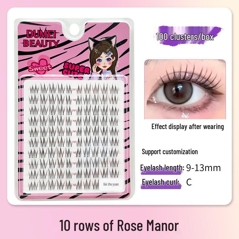 10-Row Autumn Leaf & Sunflower Faux Eyelashes - Flat, Glue-Free