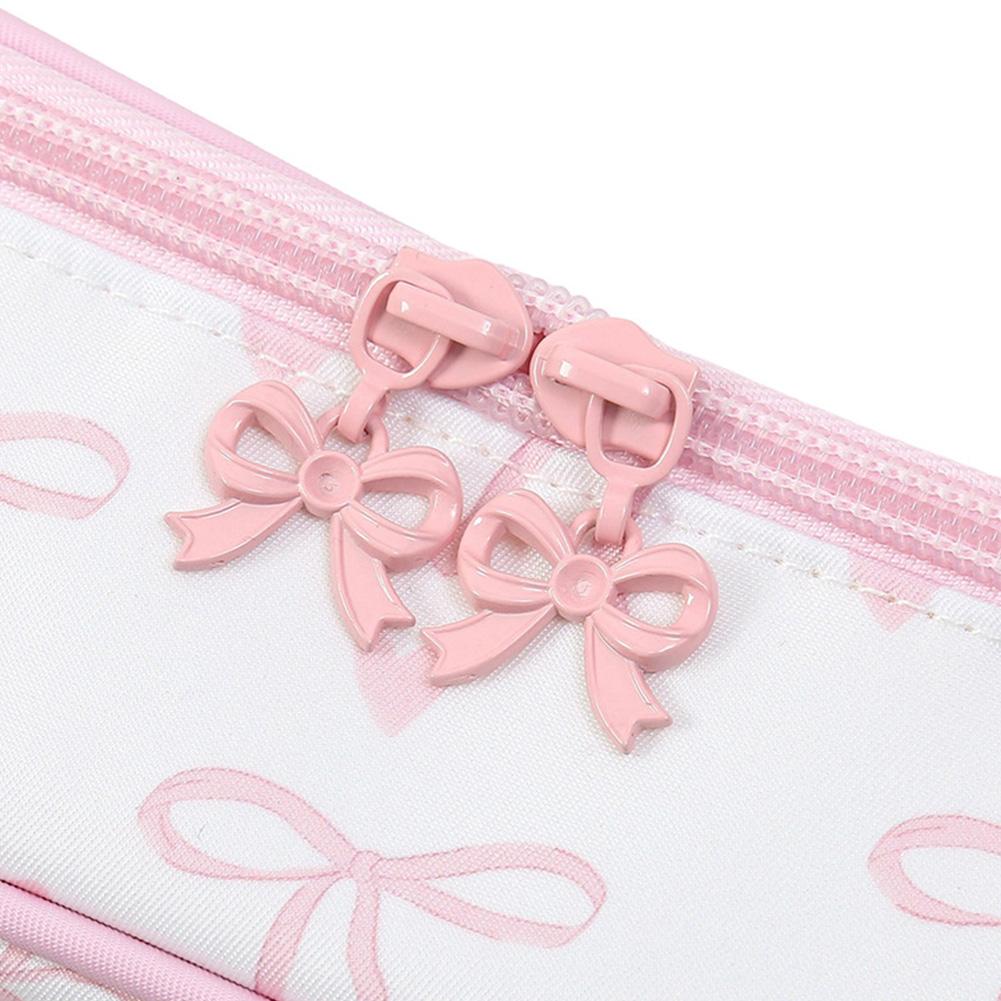 PVC Bow Transparent Cosmetic Bags for Women Toiletry Travel Pouch Zipper Make Up Pouch Travel Gifts