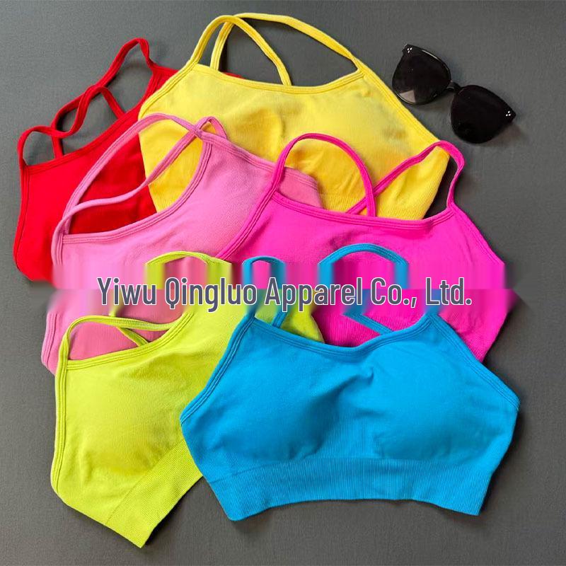 DFYNE Nahtloser Sport-BH mit Kreuzrücken aus Nylon-Spandex für Damen