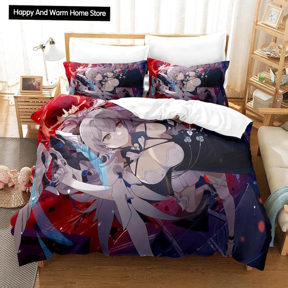 Game Honkai Impact 3 Bedding Set Single Twin Full Queen King Size Bed Set Adult Boy Bedroom Duvet cover Sets Anime Bed Sheet Set