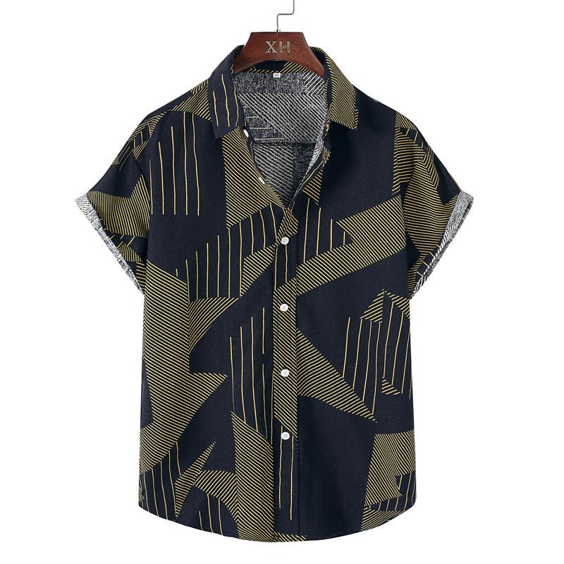 Mens Hawaiian Floral Short Sleeve Casual Shirts Loose Tops Tee Shirt