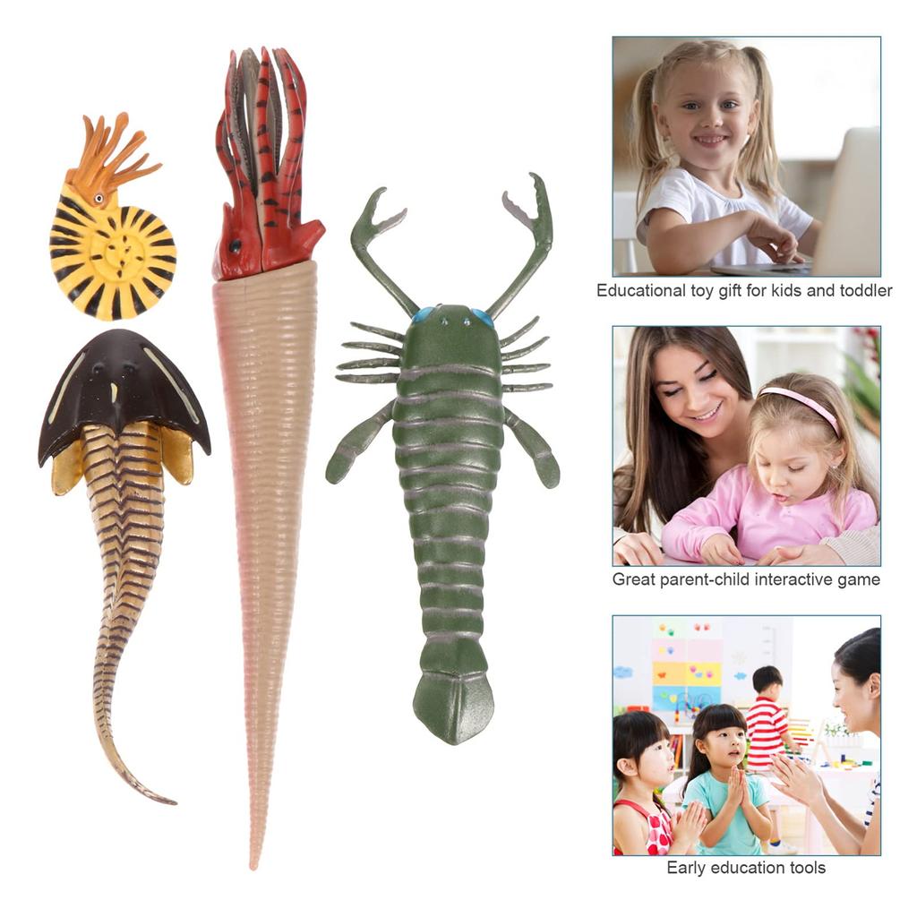 FRCOLOR Meeresbewohner Figuren, 20cm, Meerestier Modell Spielzeug, Lernspielzeug, Realistische Tierfiguren Inklusive Tiefseefische und Garnelen,
