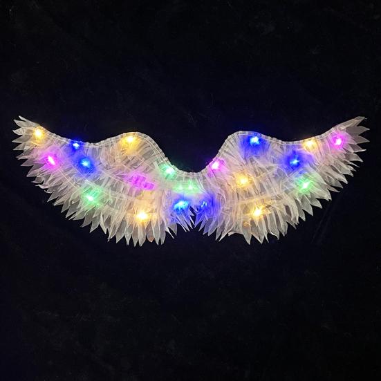 Angel Wings for Adults Kids Angel Feather Wings Costume with Elastic Straps for Halloween Christmas Cosplay Party