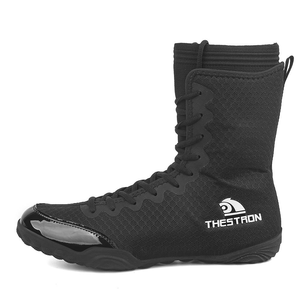 Men's Lightweight Wrestling Shoes, Indoor Mesh Breathable Fitness Boxing Sports Shoes, Men's White and Black Training Shoes