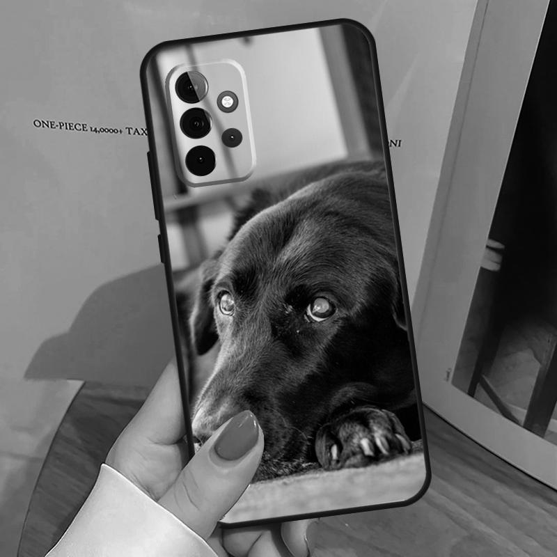 Black Labrador Dog Case For Samsung Galaxy A55 A35 A15 A54 A34 A14 A33 A53 A13 A23 A17 A06 A16 A56 A36 A32 A52