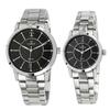 Taendi Signature Luxury Couple Metal Wristwatches (Austrian Stone Insert) T-3915 Black Men'S & Women'S Set