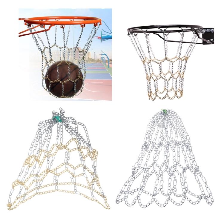 Heavy Duty Metal Chain Basketball Net Standard Braided Metal Chain Basketball Net Goal Training Basketball Net