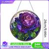 2D Flat DIY Diamond Art Suncatcher Hanging Diamond Art Kits Rhinestone Diamond Art Window Pendants Wall Decor for Home & Windows