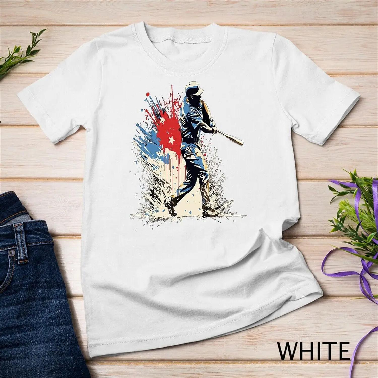 Baseball player Paint splash USA Flag T Shirt XXXXXL белый