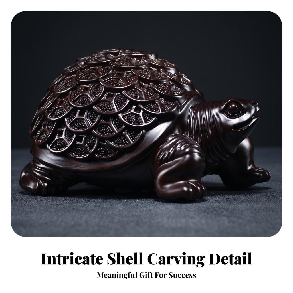 Feng Shui Prosperity Turtle Ornament Tabletop Carved Statue Wealth Decor