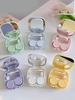 1pc Portable Minimalist Square Contact Lens Case, DIY Solid Color Contact Lens Holder