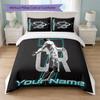 Cristiano Ronaldo Custom Name Text Bedding Set 1 Duvet Cover+2 Pillowcases Soccer Logo Personalized Gift For Special Occasion Bedroom Decor