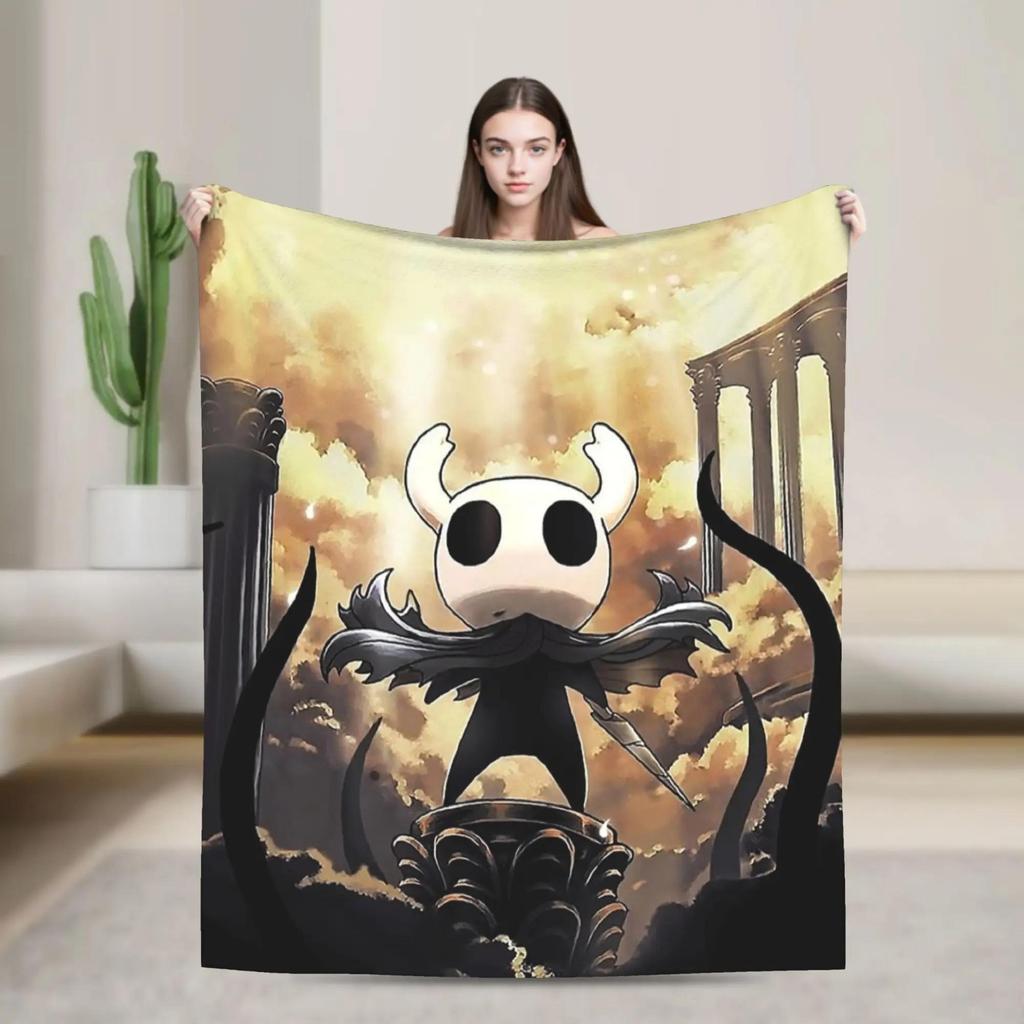 Hollow Knight The Knight Anime Plush Blanket for Kids Soft Warm Flannel Throw for Sofa Couch Bed