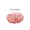 Double Layer Satin PVC Waterproof Reusable Shower Cap with Bow for Women Suitable Shower, Bath,