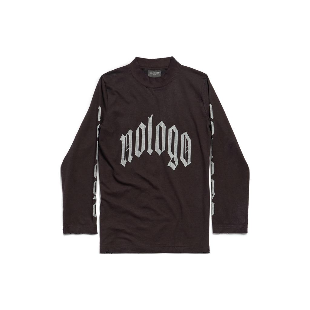 (WMNS) Balenciaga Nologo Long Sleeve T-shirt 'Black Grey' Women's 788244TQVK51200