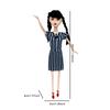 The Wednesday Addams Figure Doll Cute Cloth Puppet Toys Wednesday Addams Family Doll with Movable Joints Halloween Decor